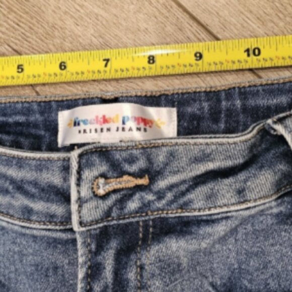 Freckled Poppy x Risen Bootcut Jeans- Women's 11/30 Patch Pocket Stretch Boho - Picture 7 of 13